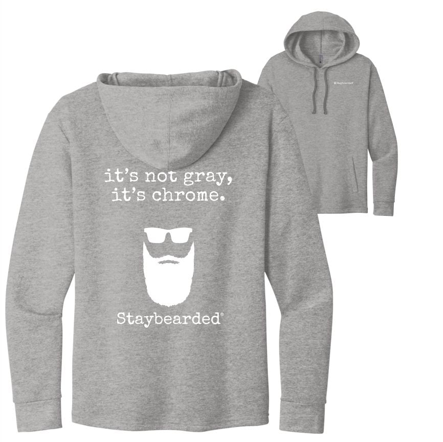 Back Printed Hoodie - it's not gray, it's chrome