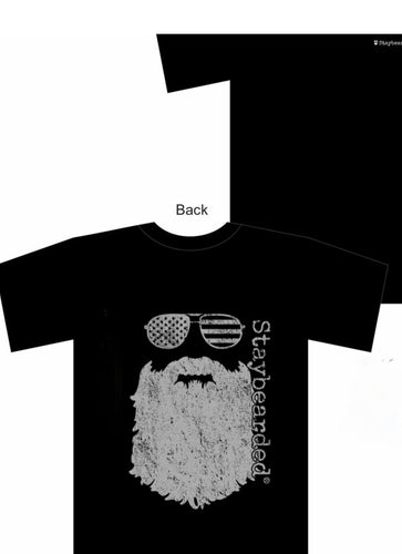 Back Printed T-shirt  (Sunglasses & Beard)